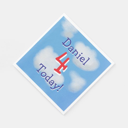 Niedlicher Blue Sky Kindergeburtstag Serviette (Ecke)