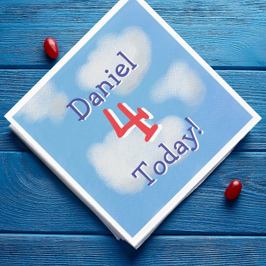 Niedlicher Blue Sky Kindergeburtstag Serviette