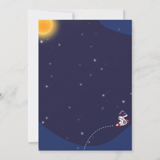 Niedlicher Blue Space Astronaut personalize Birthd Einladung (Rückseite)