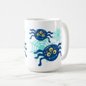 Niedlicher Blue Spider Halloween Clip Art Graphic Kaffeetasse (VorderseiteRechts)