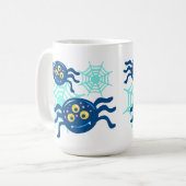 Niedlicher Blue Spider Halloween Clip Art Graphic Kaffeetasse (Vorderseite Links)