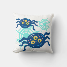 Niedlicher Blue Spider Halloween Clip Art Graphic Kissen