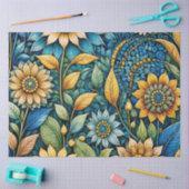 Niedlicher Blue Sunflower Garden Abstrakter Art De Seidenpapier (Basteln)