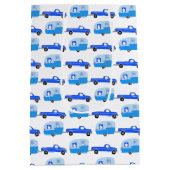 Niedlicher Blue Truck & Trailer RV Erlebnis Mittlere Geschenktüte (Rückseite)