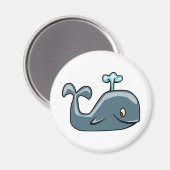 NIEDLICHER BLUEISH GRAY WHALE CARTOON TIERSEALI MAGNET (Vorderseite/Rückseite)
