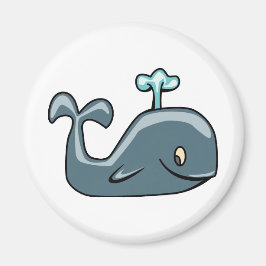 NIEDLICHER BLUEISH GRAY WHALE CARTOON TIERSEALI MAGNET