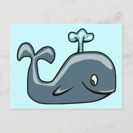 NIEDLICHER BLUEISH GRAY WHALE CARTOON TIERSEALI POSTKARTE