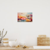 Niedlicher blühender stehender Beagle Welpe herunt Poster (Küche)