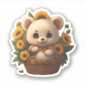 Niedlicher Blumenbär Aufkleber (Vorderseite)