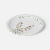 Niedlicher Blumenbunny Ostern Brunch Pappteller (Schrägansicht)