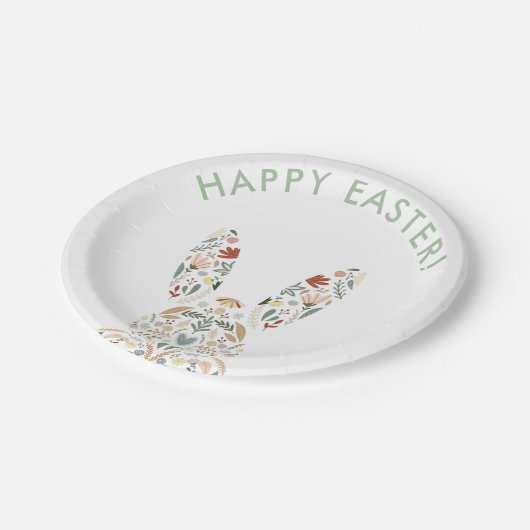 Niedlicher Blumenbunny Ostern Brunch Pappteller (Schrägansicht)