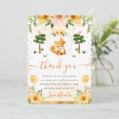Niedlicher Blumenfox Geburtstag Dankeskarte (Stehend Vorderseite)