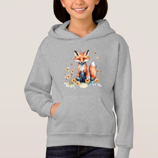 Niedlicher Blumenfuchs Hoodie (Vorderseite)
