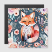 Niedlicher Blumenfuchs Magneteinladung (Vorne/Hinten)