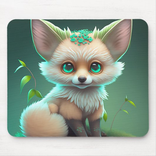 Niedlicher Blumenfuchs-Mauspad Mousepad (Vorne)