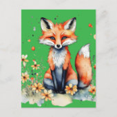 Niedlicher Blumenfuchs Postkarte (Vorderseite)