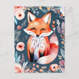 Niedlicher Blumenfuchs Postkarte