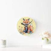 Niedlicher Blumenfuchs Runde Wanduhr (Zuhause)