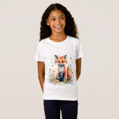 Niedlicher Blumenfuchs T-Shirt (Vorne ganz)