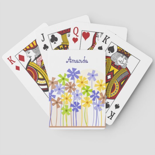 Niedlicher Blumengarten Spielkarten (Rückseite)