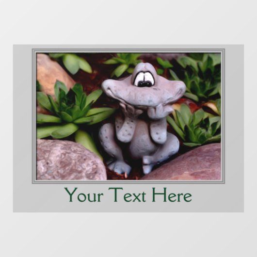 Niedlicher Blumengartenfrosch Willkommen Fensteraufkleber (Blatt)