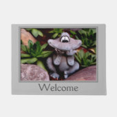 Niedlicher Blumengartenfrosch Willkommen Fußmatte (Vorderseite)