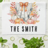 Niedlicher Blumengast|Spooky Sweet Fall Halloween Geschirrtuch (Gefaltet)