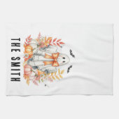 Niedlicher Blumengast|Spooky Sweet Fall Halloween Geschirrtuch (Horizontal)