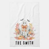 Niedlicher Blumengast|Spooky Sweet Fall Halloween Geschirrtuch (Vertikal)