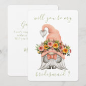 Niedlicher Blumengnoom wird meine Bridesmaid sein Einladung (Vorne/Hinten)