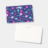 Niedlicher Blumenhintergrund Ausweis (Vorder- & Rückseite)