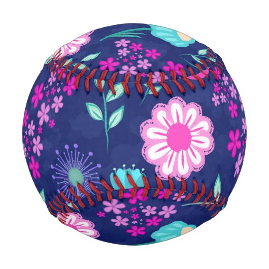 Niedlicher Blumenhintergrund Baseball (Rückseite)