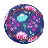 Niedlicher Blumenhintergrund Baseball (Vorderseite Links)