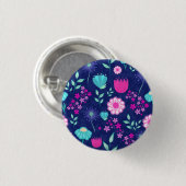 Niedlicher Blumenhintergrund Button (Vorne & Hinten)