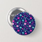 Niedlicher Blumenhintergrund Button (Vorne & Hinten)