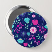 Niedlicher Blumenhintergrund Button (Vorne & Hinten)