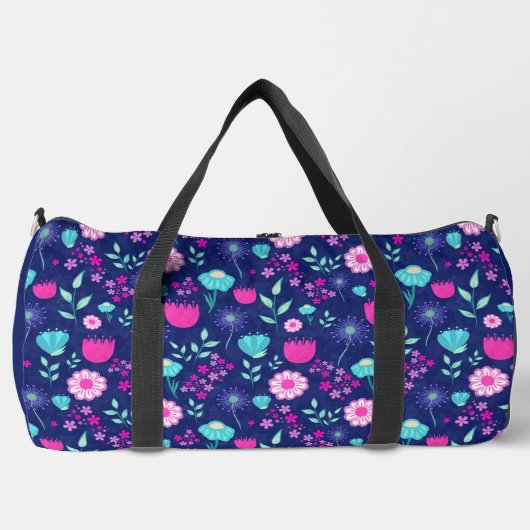 Niedlicher Blumenhintergrund Duffle Bag (Vorderseite)
