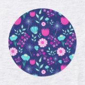 Niedlicher Blumenhintergrund Etiketten (Design 1)