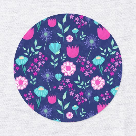 Niedlicher Blumenhintergrund Etiketten (Design 1)