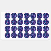 Niedlicher Blumenhintergrund Etiketten (Blatt)