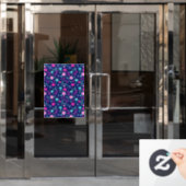 Niedlicher Blumenhintergrund Fensteraufkleber (Büro Tür)
