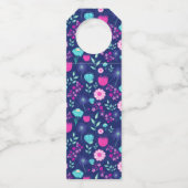 Niedlicher Blumenhintergrund Flaschenanhänger (Vorderseite)