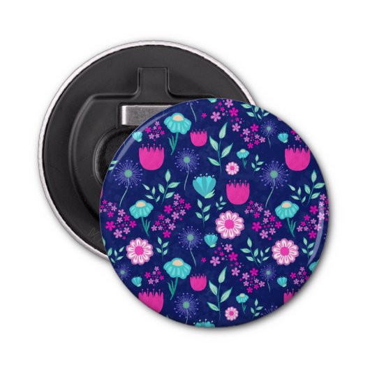 Niedlicher Blumenhintergrund Flaschenöffner (Vorderseite)