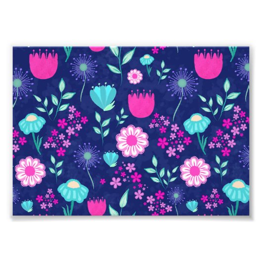 Niedlicher Blumenhintergrund Fotodruck (Vorne)