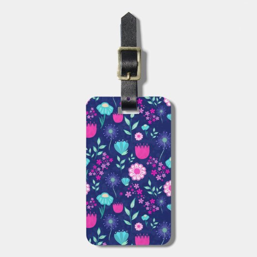 Niedlicher Blumenhintergrund Gepäckanhänger (Vorderseite vertikal)