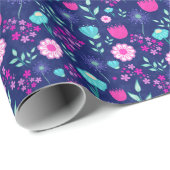 Niedlicher Blumenhintergrund Geschenkpapier (Rolleneckpunkt)