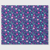 Niedlicher Blumenhintergrund Geschenkpapier (Flach)