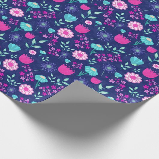 Niedlicher Blumenhintergrund Geschenkpapier (Ecke)
