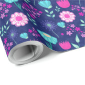 Niedlicher Blumenhintergrund Geschenkpapier (Rolleneckpunkt)
