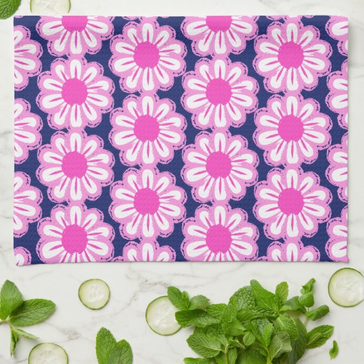 Niedlicher Blumenhintergrund Geschirrtuch (Gefaltet)